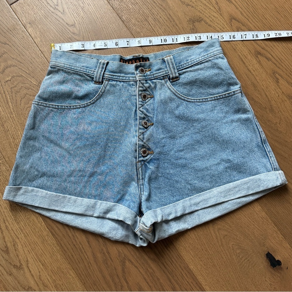 Bluenotes Vintage 90s Button Up Shorts - Size M - Light Blue Wash - Picture 6 of 9